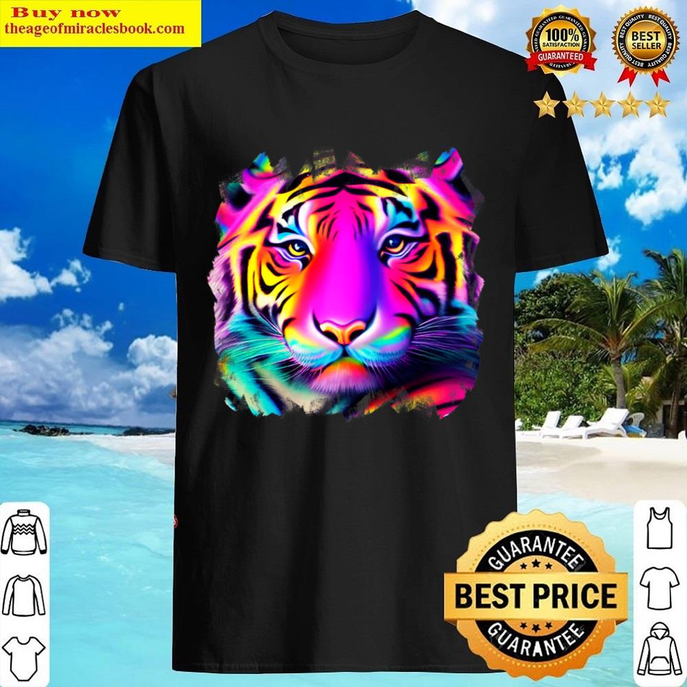 Rainbow Tiger Wild Life Design Shirt