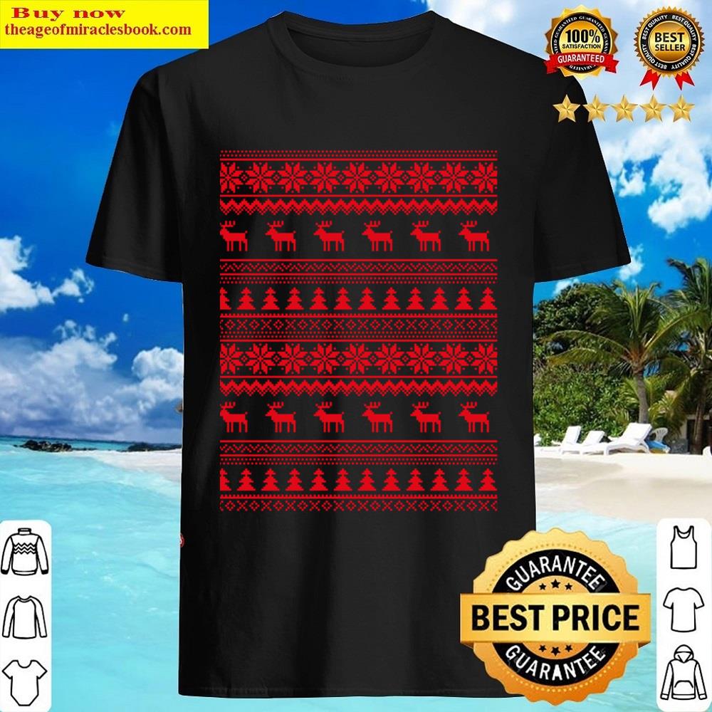 New Year’s Christmas Pattern Pixel Shirt