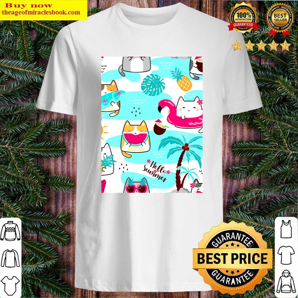 Summer Cat Print Shirt