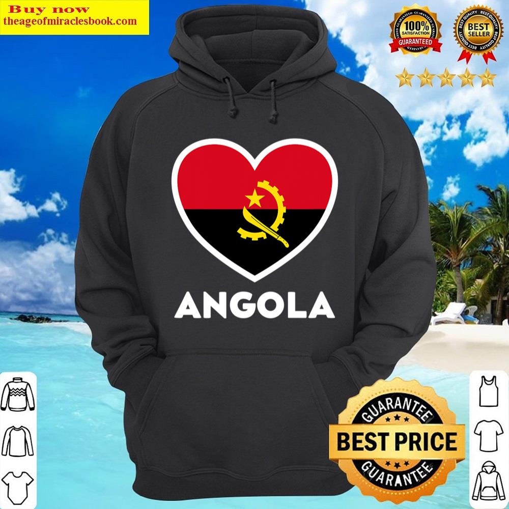 Alternative view of Angola Flag Heart Shirt