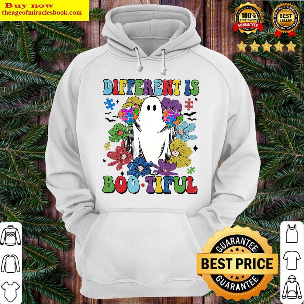 Alternative view of Autism Awareness Halloween Ghost Autism Different Bootiful Shirt