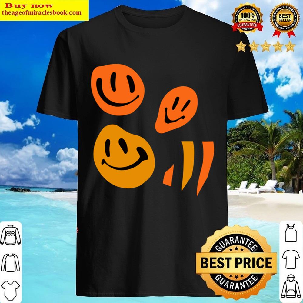 Black N Orange Melted Happiness Shirt