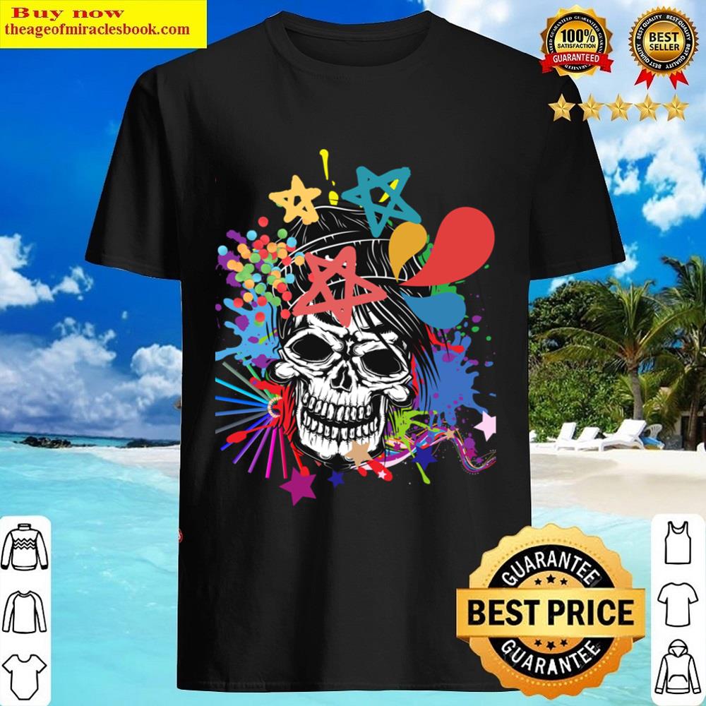 Colorful Psychedelic Skull Shirt