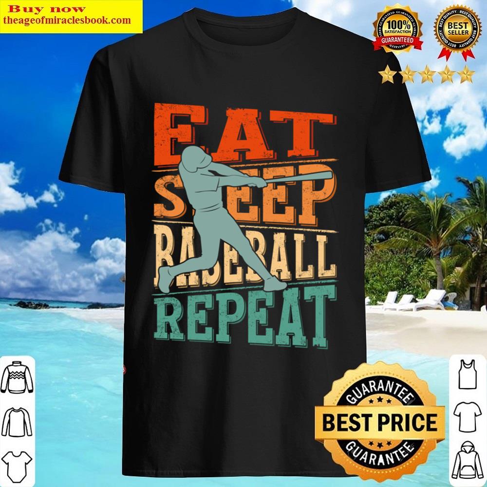 Eat Sleep Baseball Repeat Funny Baseball Essential Shirt