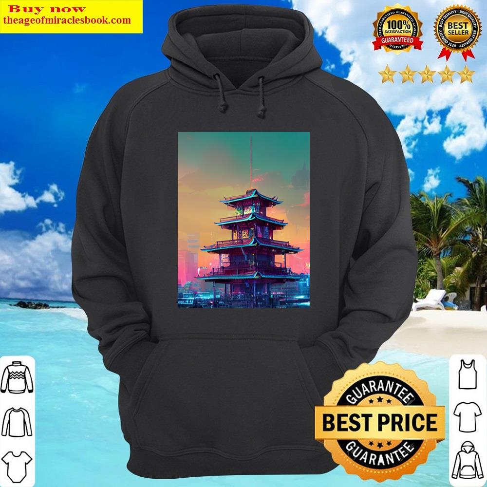 Alternative view of Futuristic Cyberpunk Temple Pullover Shirt