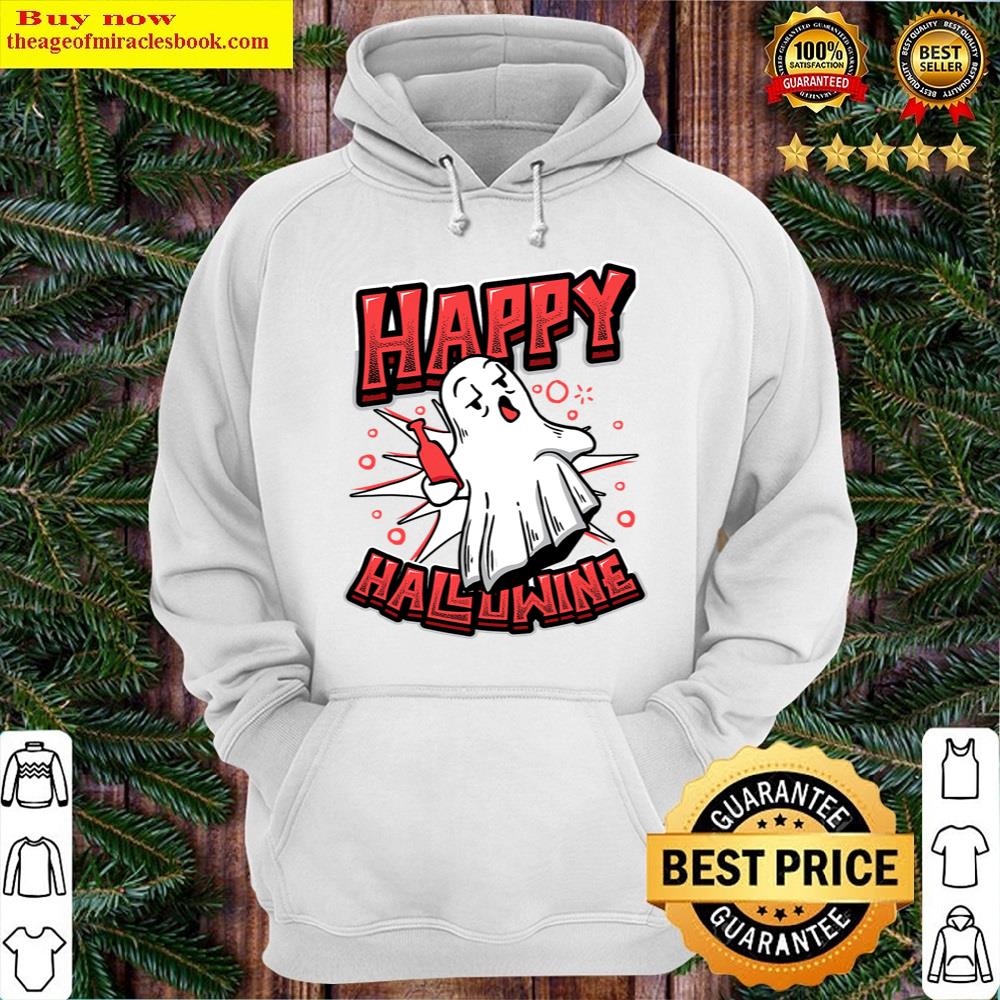 Alternative view of Happy Hallowine Ghost Drinking Wine Shirt