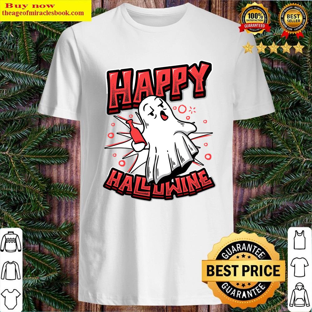 Happy Hallowine Ghost Drinking Wine Shirt