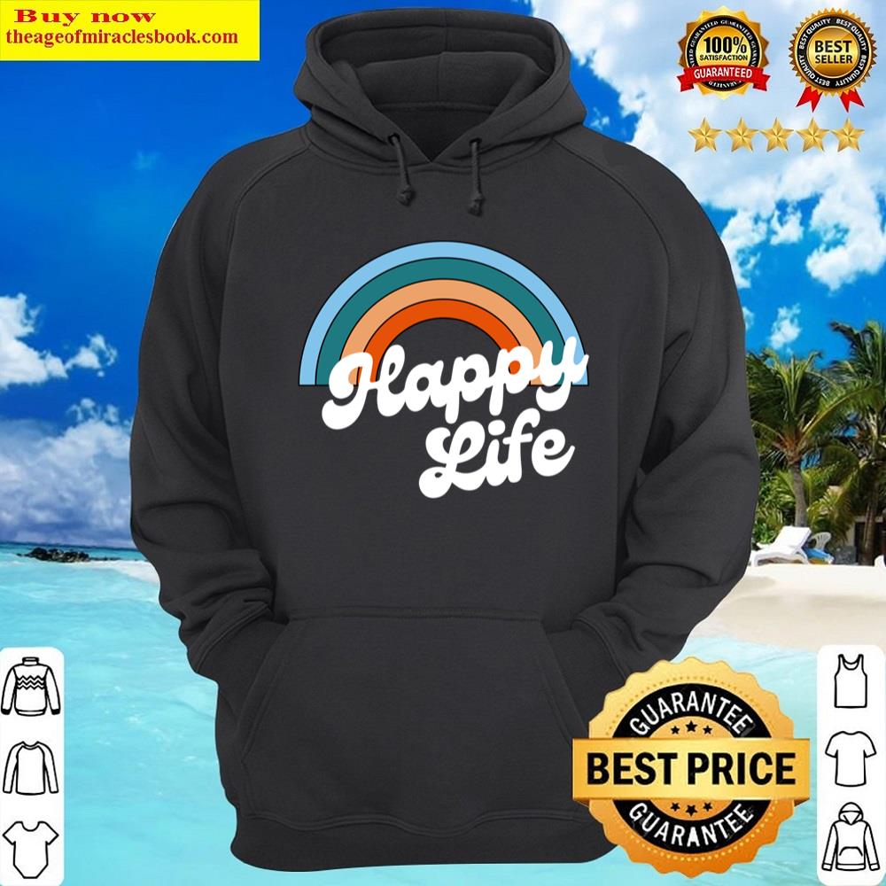 Alternative view of Happy Life Retro Typography Shirt