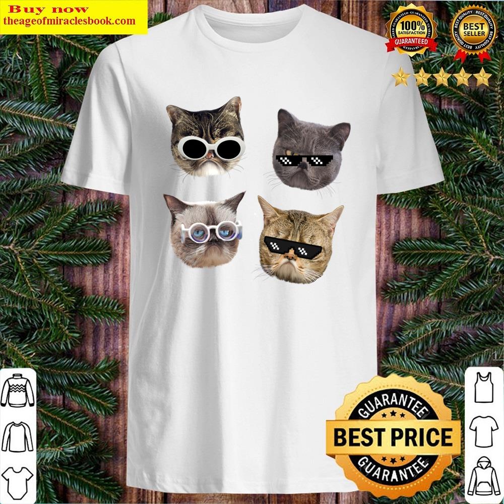 Meme Cool Cats With Glasses Pack Shirt