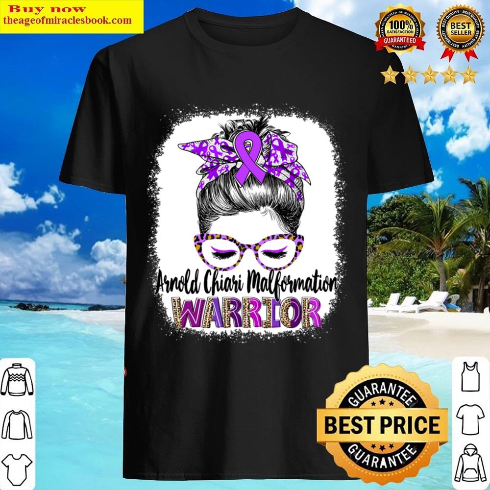 Messy Bun Leopard Arnold Chiari Malformation Warrior Shirt