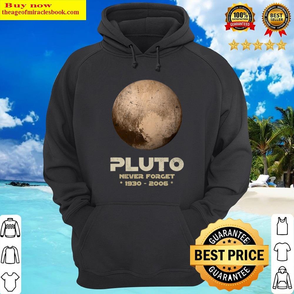Alternative view of Never Forget Pluto Vintage Science Retro Style Planet Space Shirt