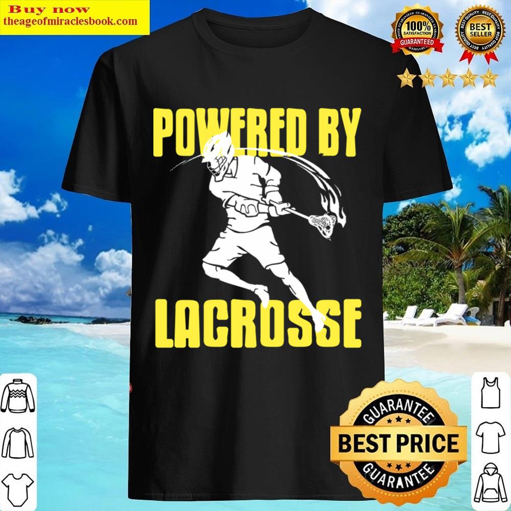 Powered By Lacrosse Retro Cool Present Gift Essential Shirt Powered By Lacrosse Retro Cool Present Gift Essential Shirt