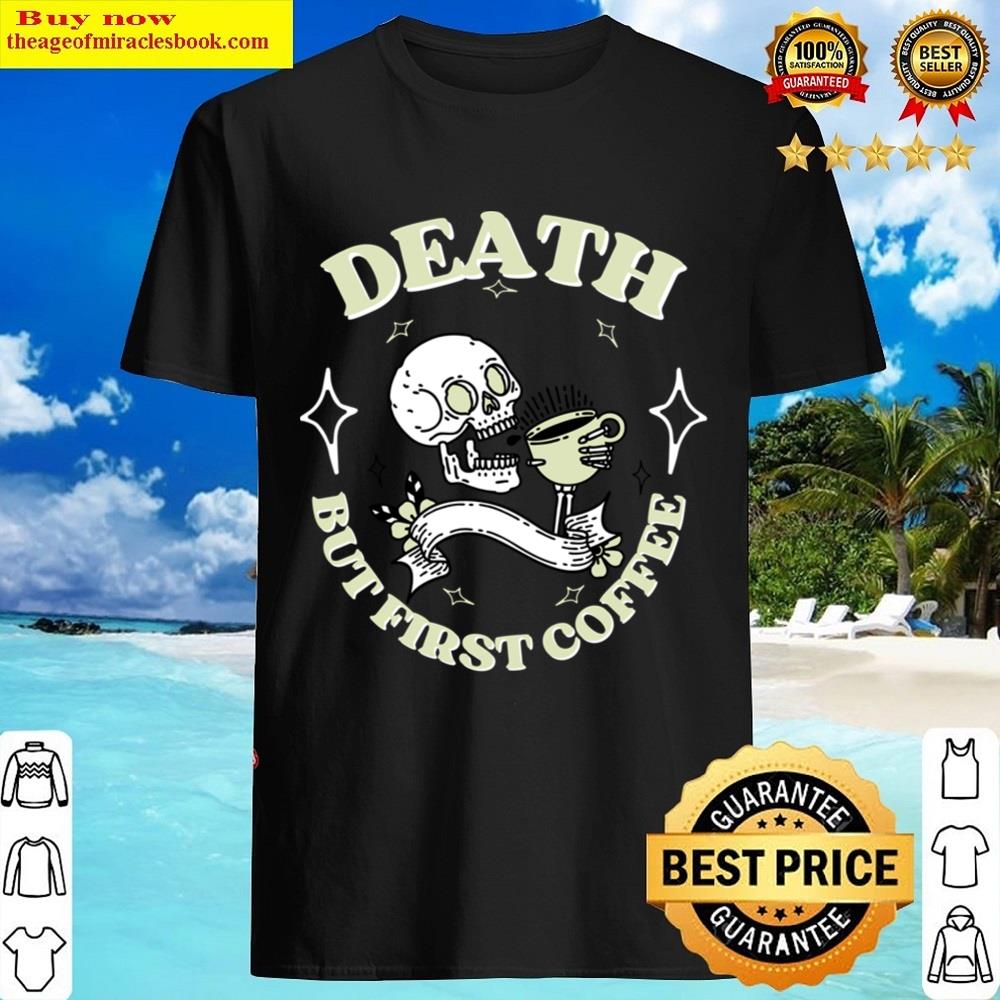 Skeleton Drinking Coffee Active Shirt