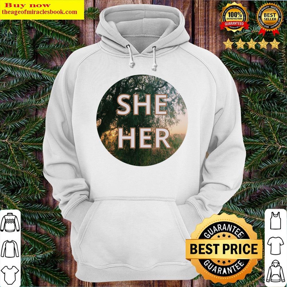Alternative view of Sunset She Her Pronouns Shirt