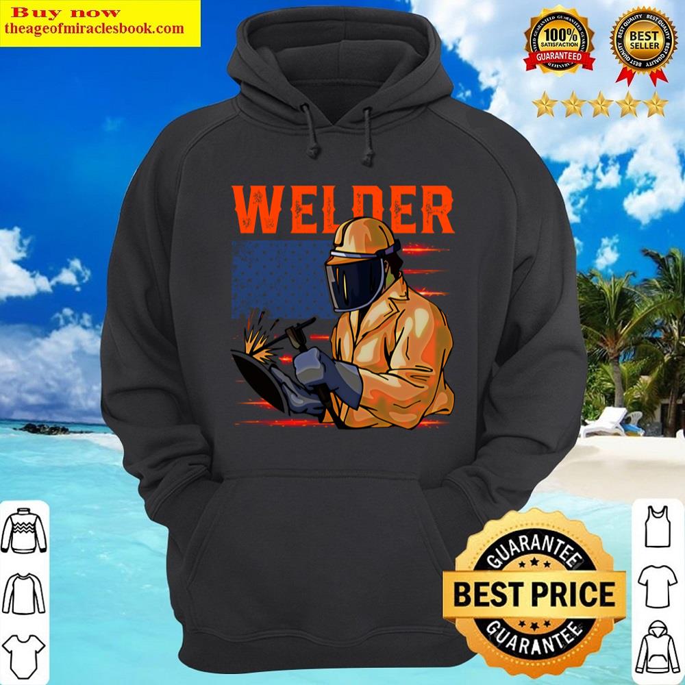 Alternative view of Welder American Flag Welding Fusing Material Funny Technical Essential Shirt