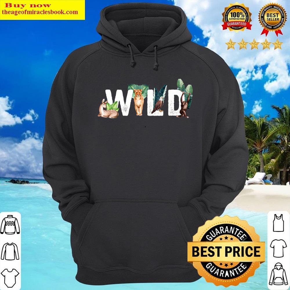 Alternative view of Wild Animals Cat Eagle Monkey Deer Shirt
