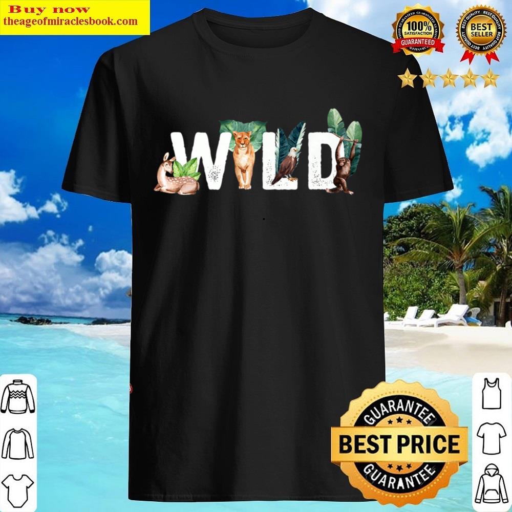 Wild Animals Cat Eagle Monkey Deer Shirt