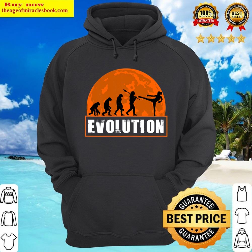Alternative view of Womens Funny Human Kickboxing Evolution Funny Evolution Shirt