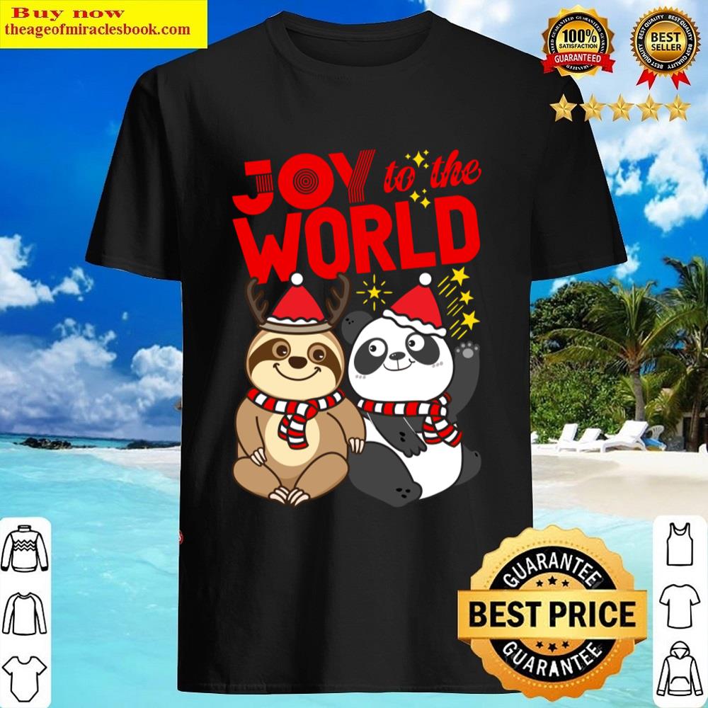 Sloth Panda Joy To The World Shirt