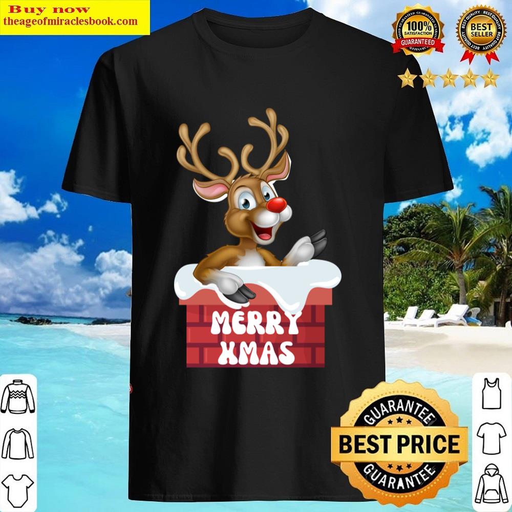 Rudolph On The Chimney Shirt