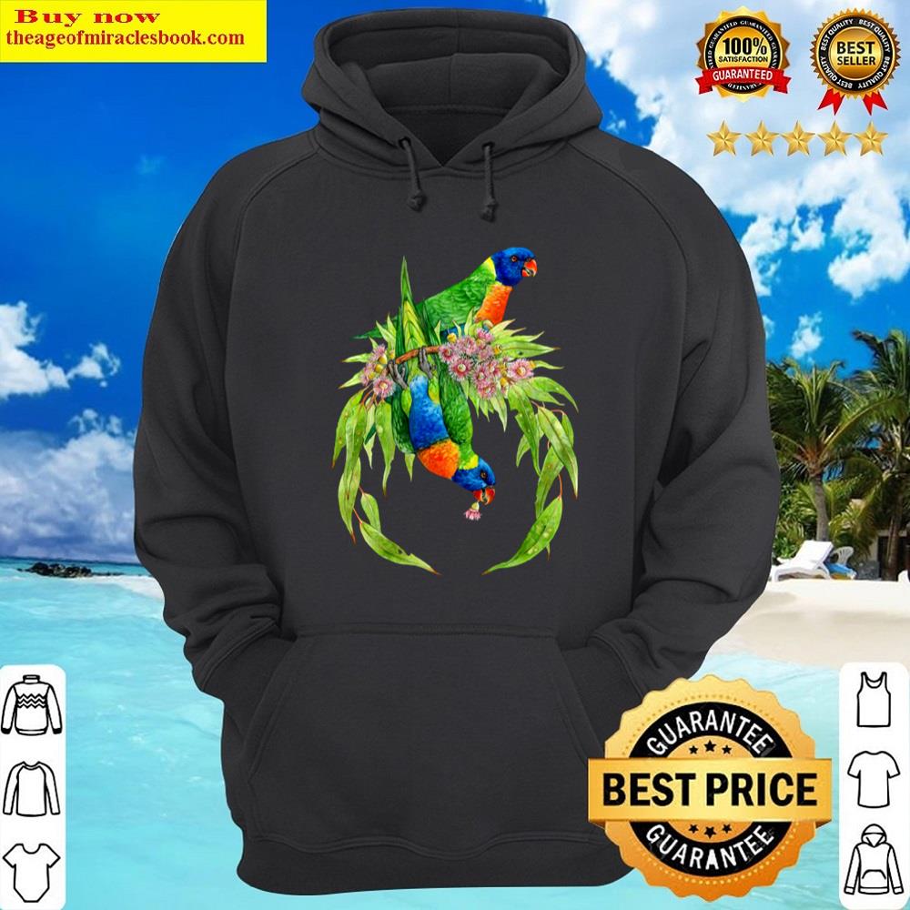 Alternative view of Rainbow Lorikeets Native Wreath Shirt