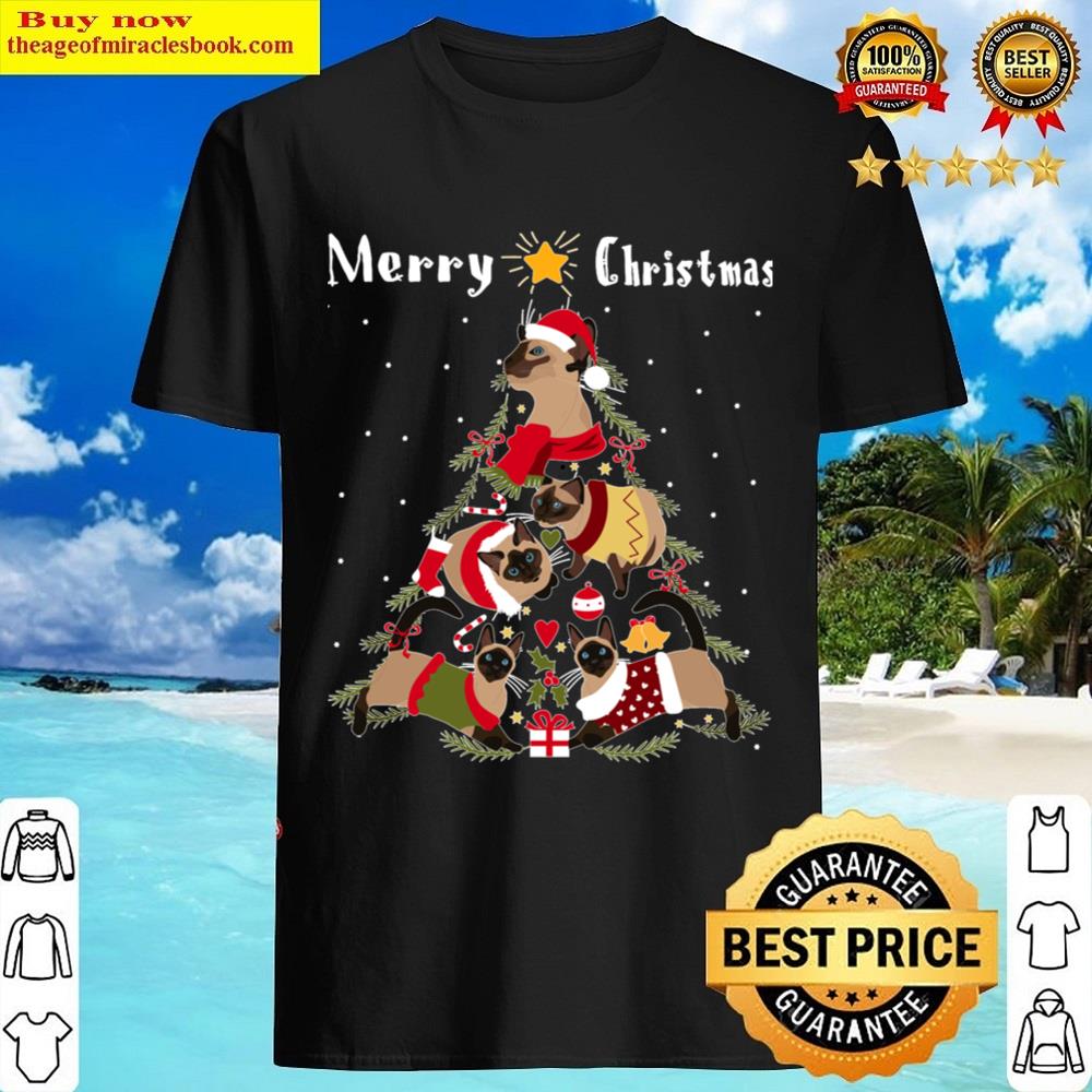 Siamese Cat Christmas Tree Essential Shirt
