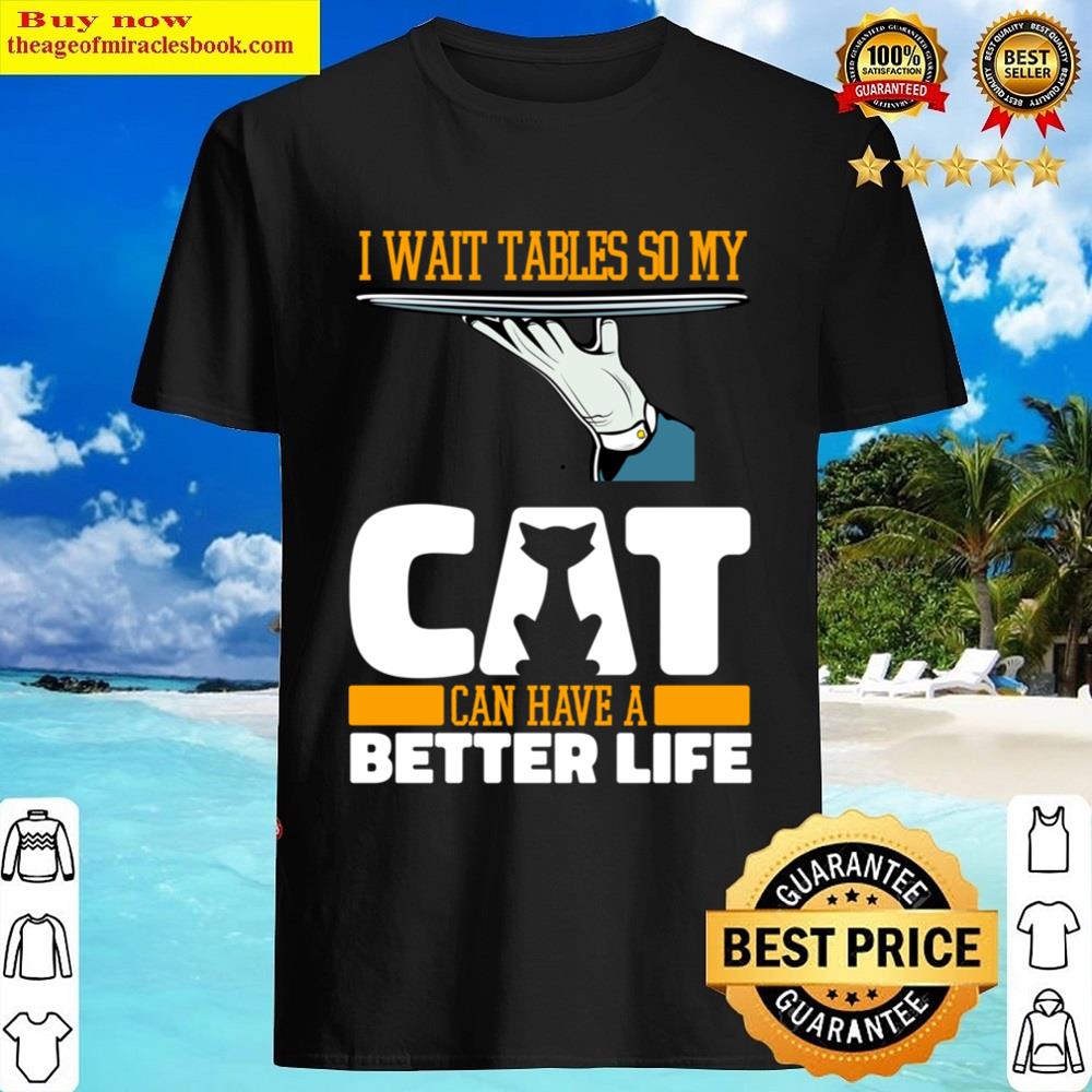 Waitress Cat Server Waiter Shirt