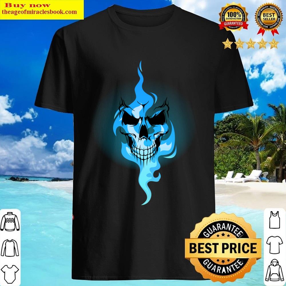 Blue Fire Skeleton Shirt