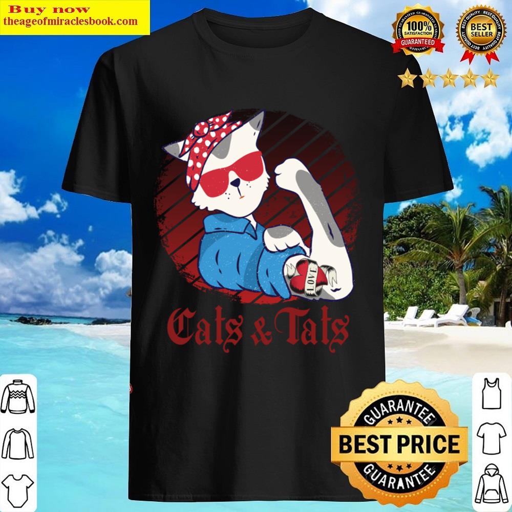 Cute Cat Cats And Tats Tattoo Pullover Shirt