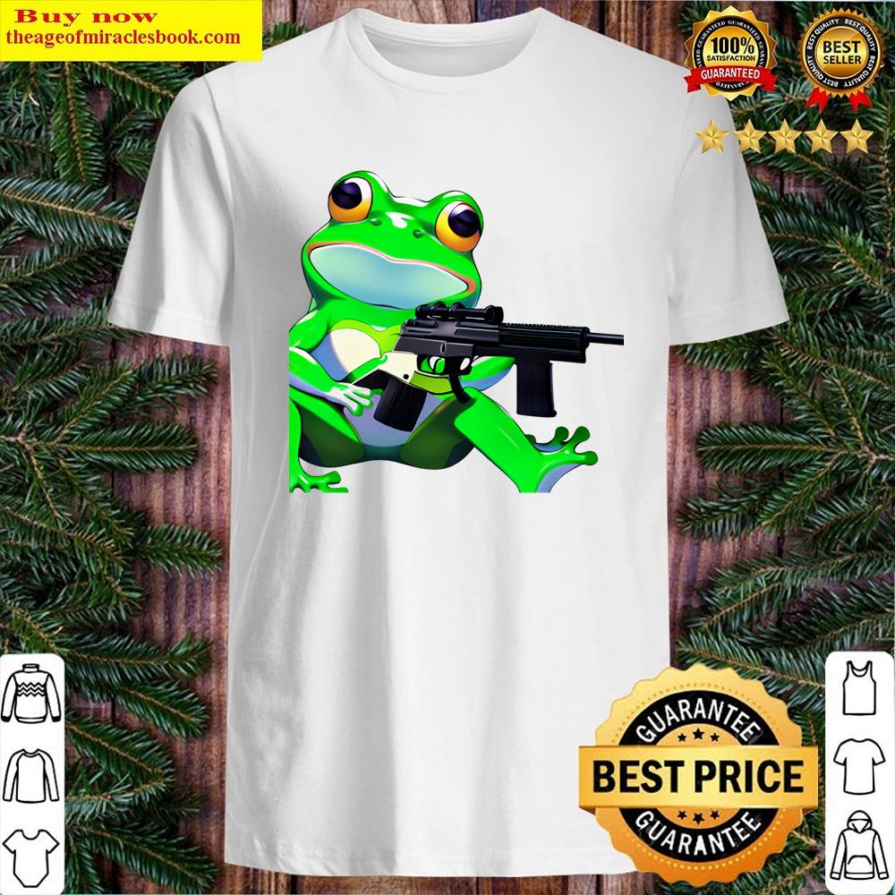 Meme Frog With Gun Shirt