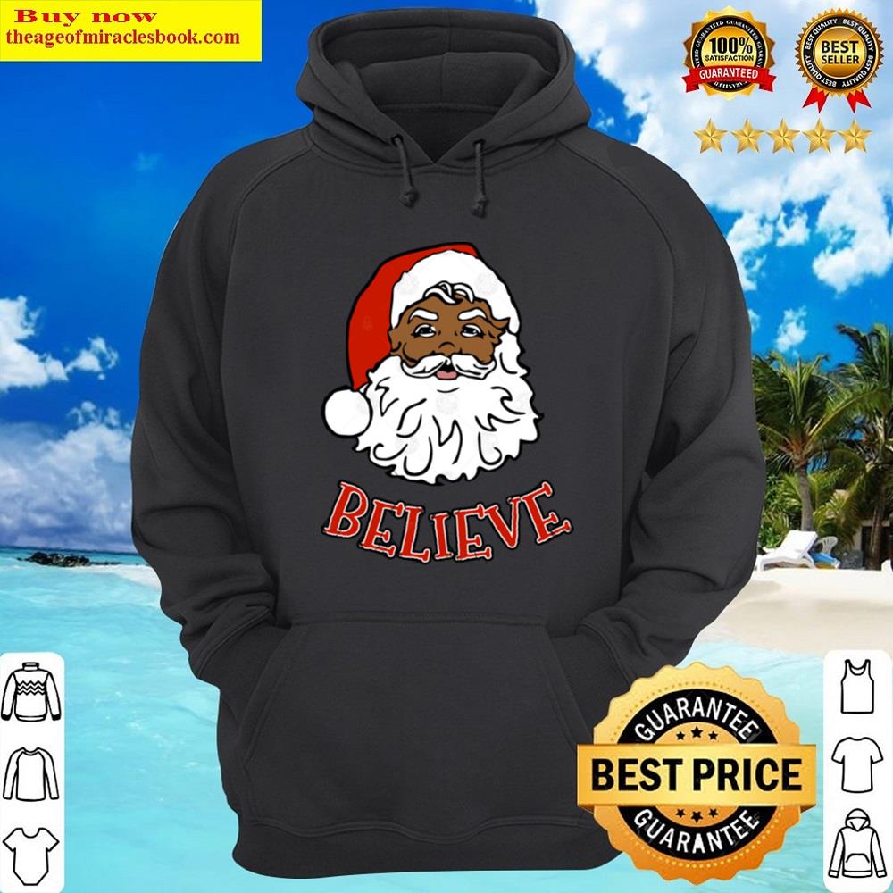 Alternative view of Black Santa Believe Shirt