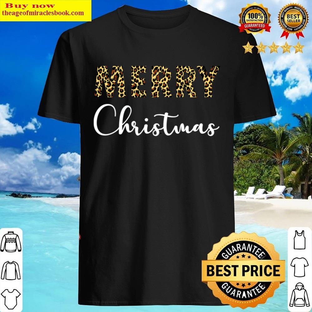 Merry Christmas Leopard Plaid Shirt