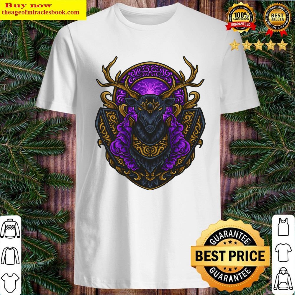 Deer Head Engraving Ornament Shirt