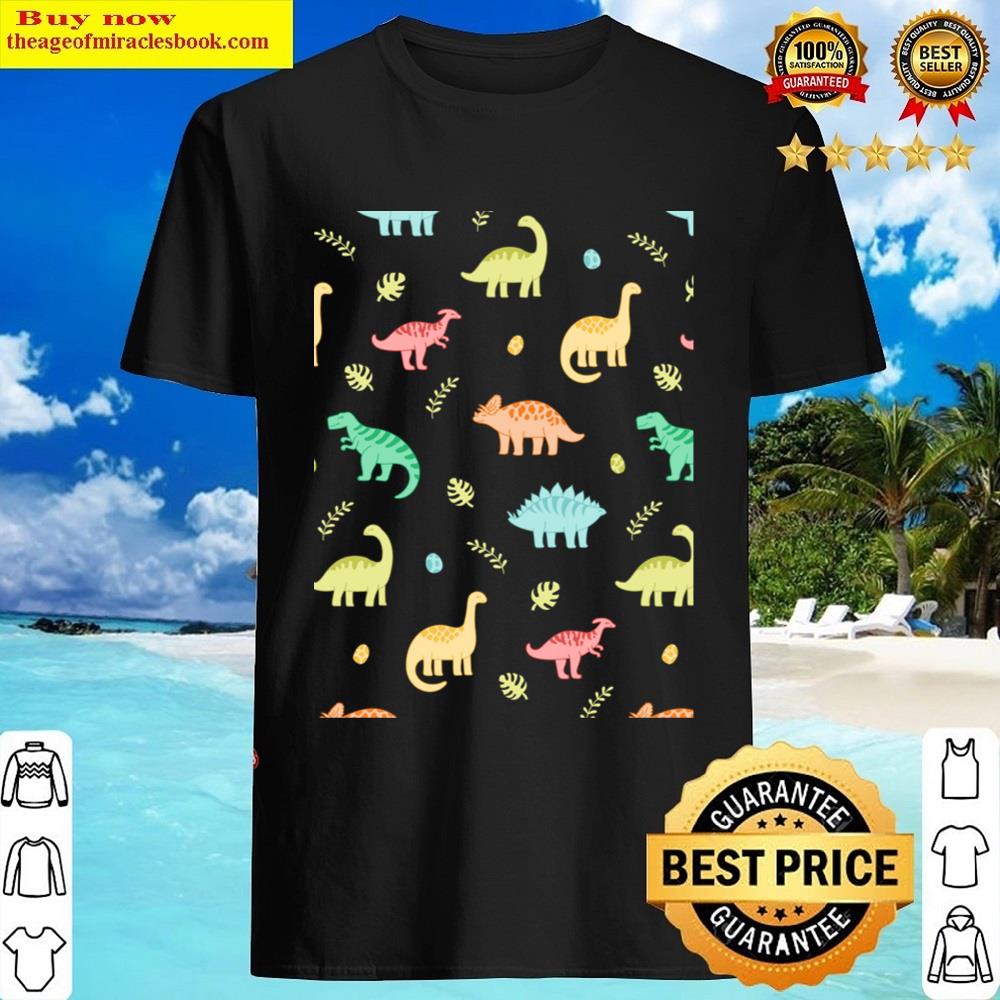 Cartoon Funny Dinosaurs Dinosaurs Seamless Pattern Shirt