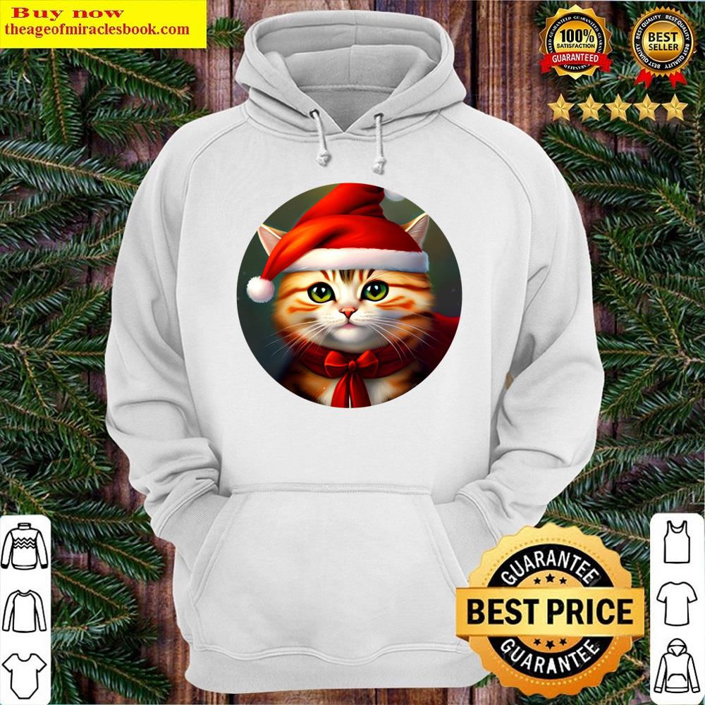 Alternative view of Christmas Cat Closeup Lightweight Shirt