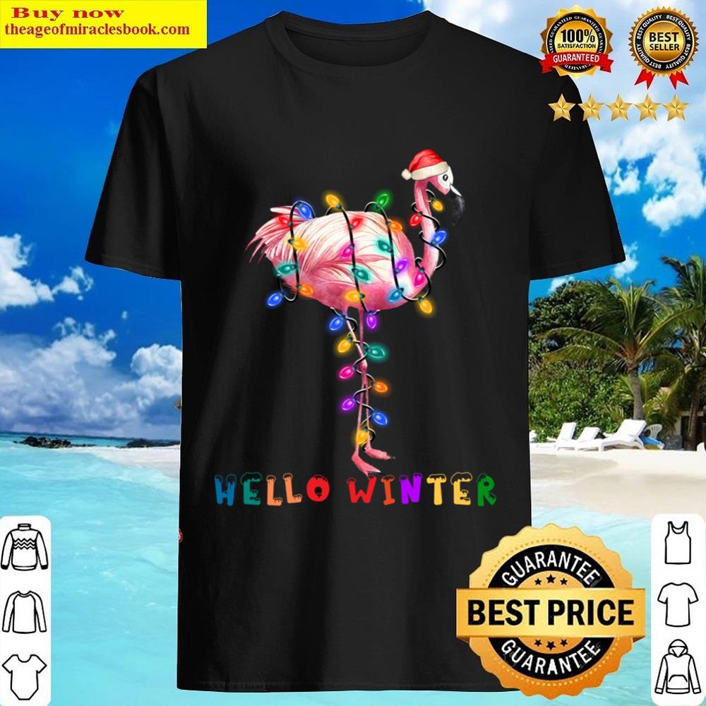 Hello Winter Flamingos Shirt