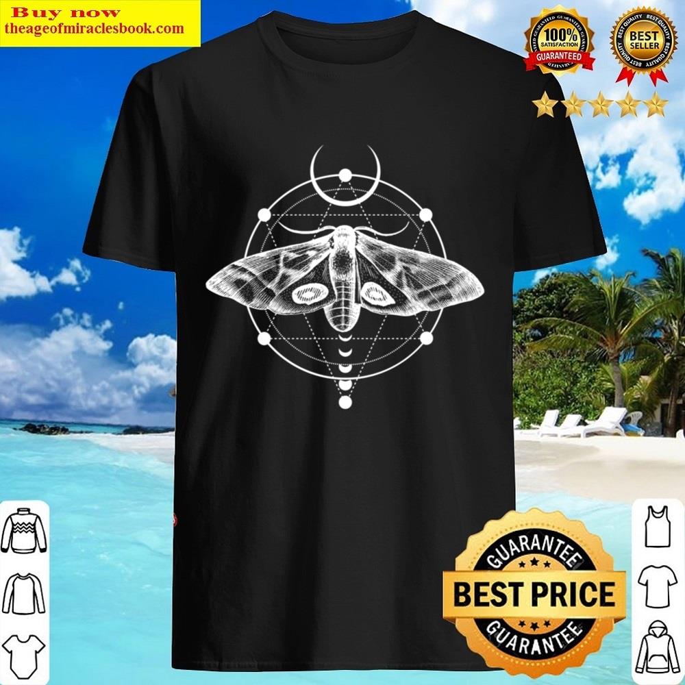 Mystical Witchy Moth With Moon Phases Shirt