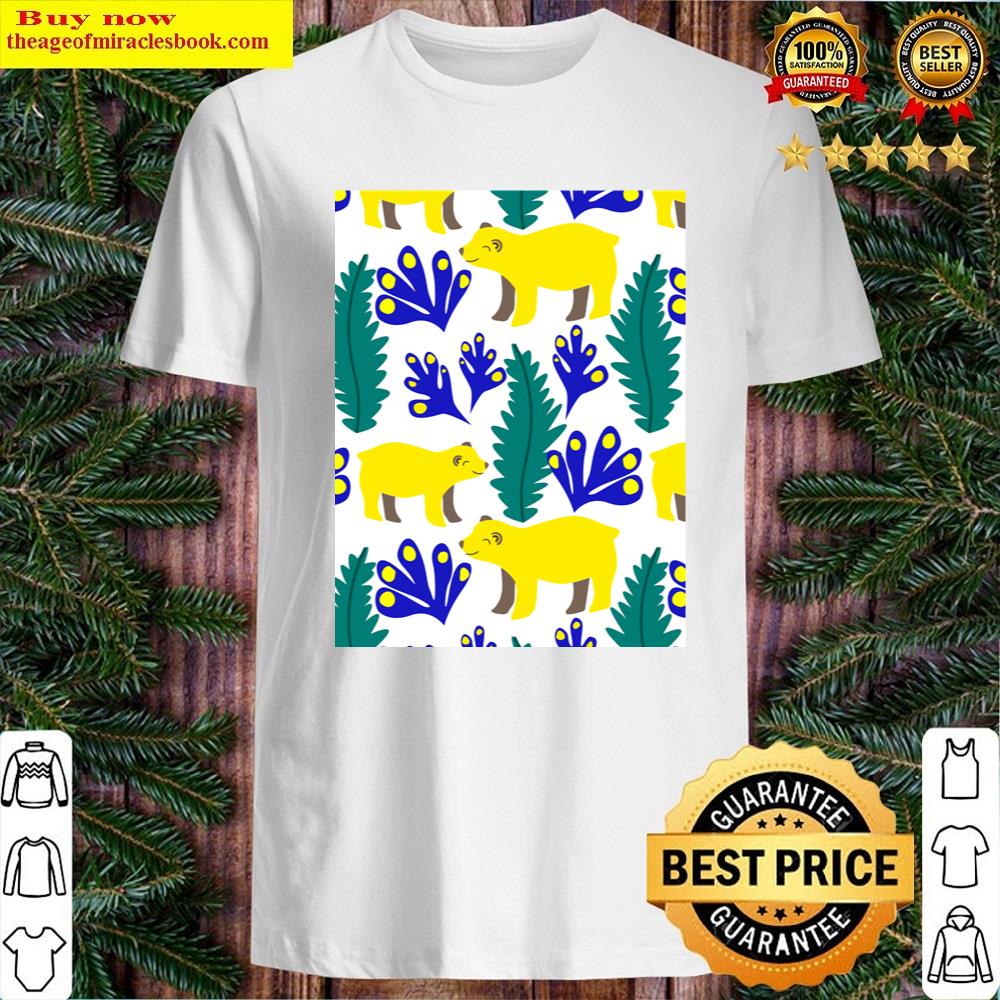 Funny Yellow Bear In The Woods Pattern Shirt