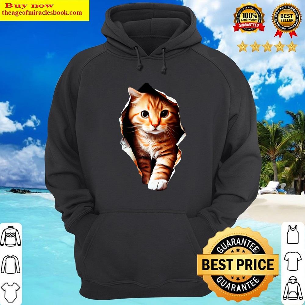 Alternative view of Funny Cute Cat Torn Cloth Shirt