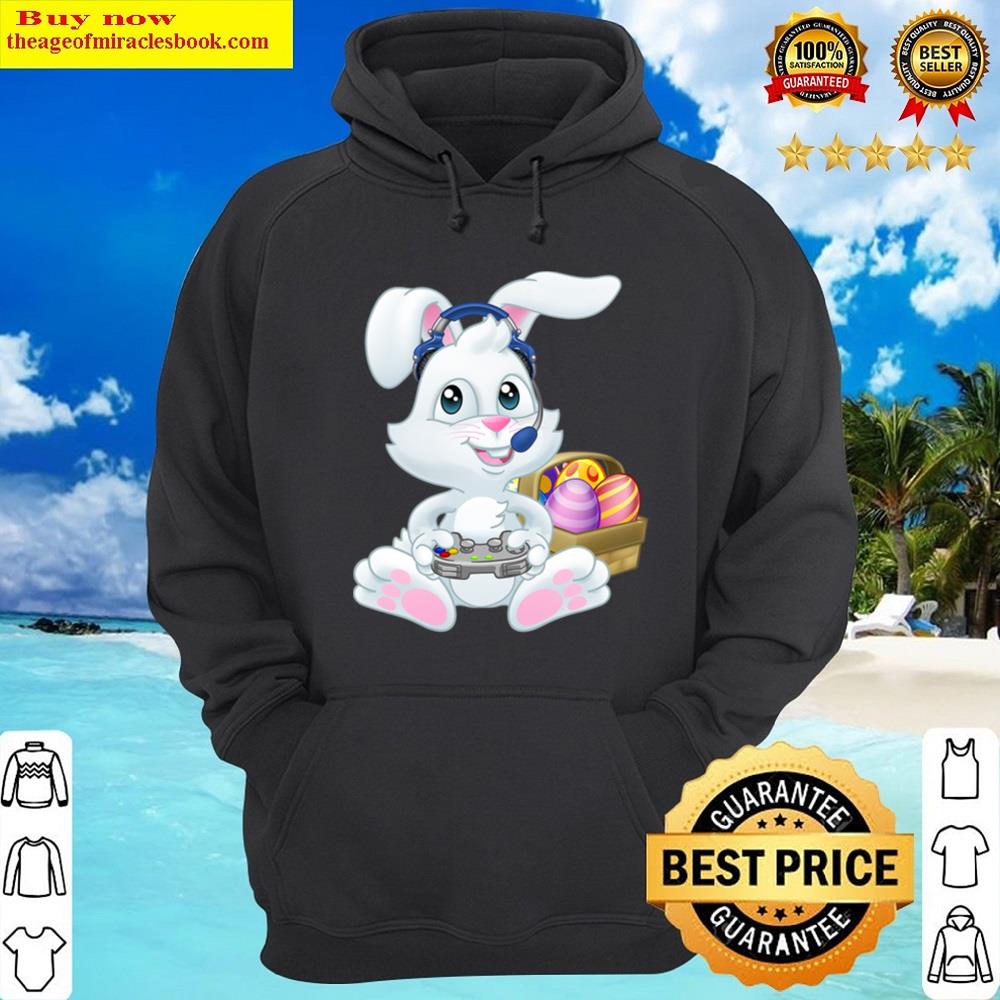 Alternative view of Gamer Easter Bunny Rabbit Video Game Player With Controller Shirt