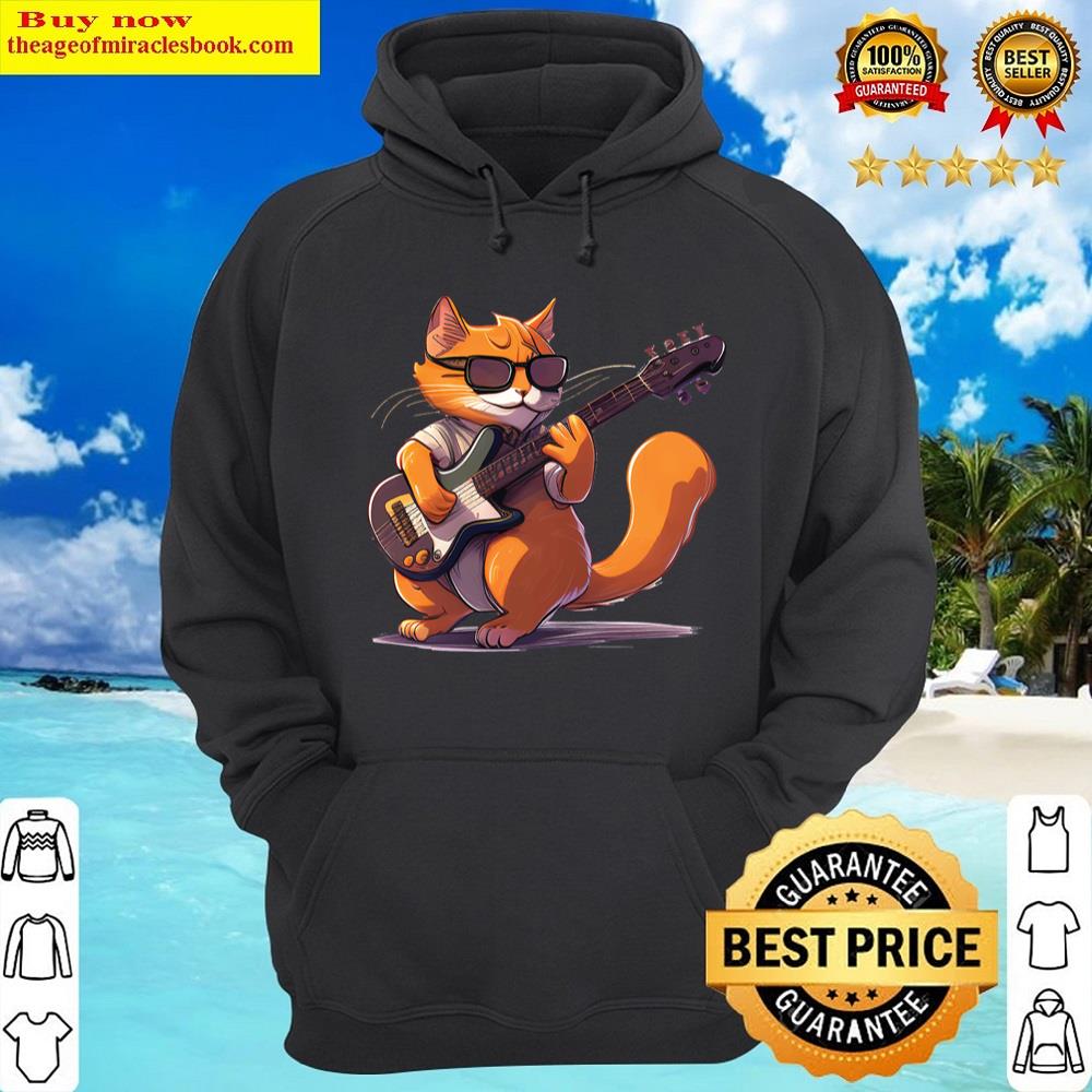 Alternative view of Orange Cat Playing Guitar Active Shirt