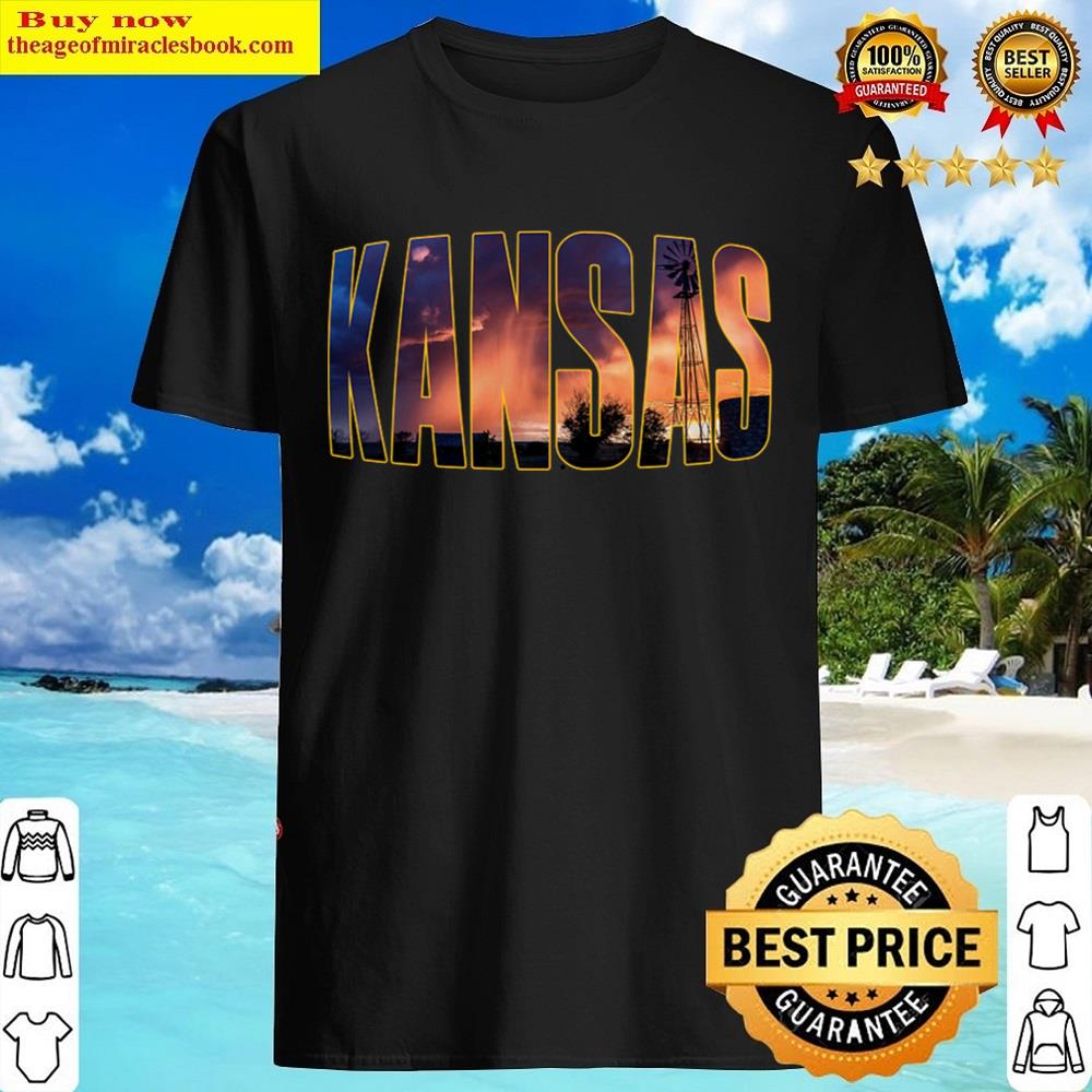 Kansas State Name Landscape Shirt