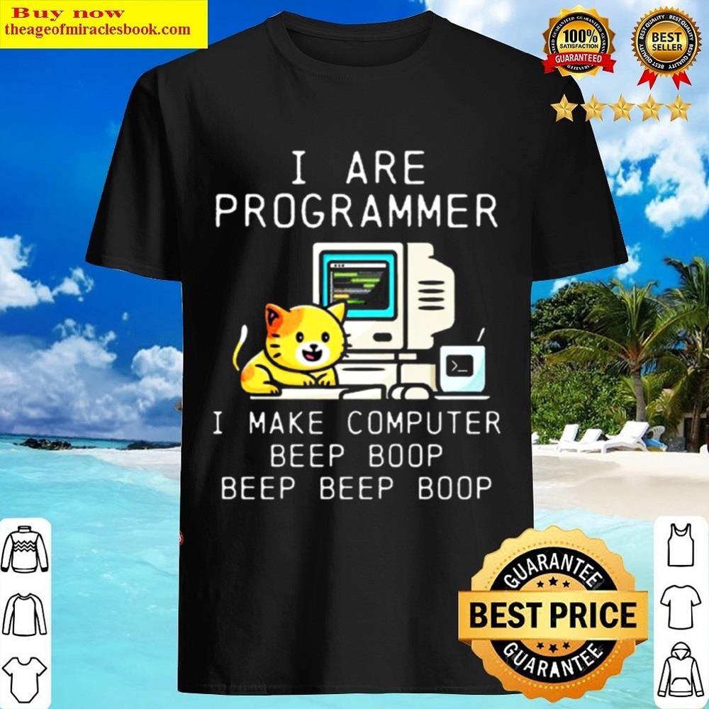 Programmer Cat Beep Boop Coding Essential Shirt