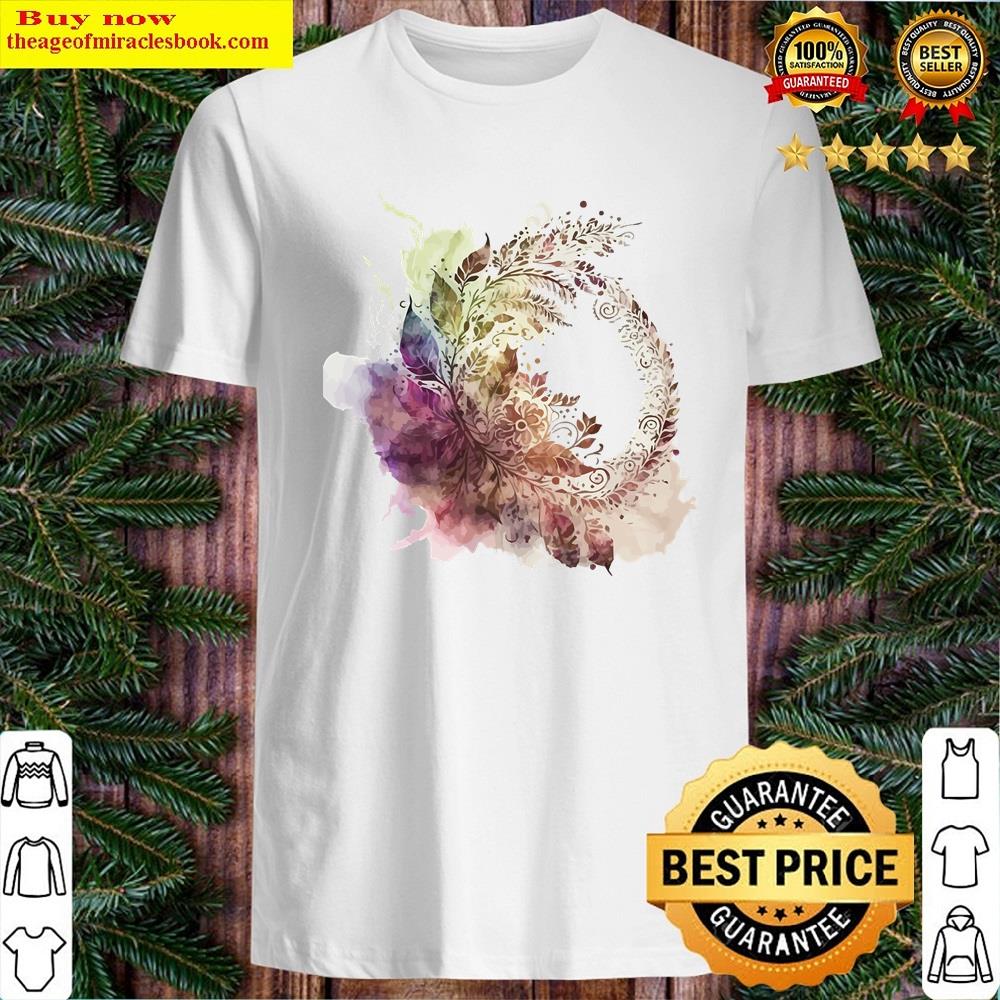 A Delicate Feather Bohemian Watercolor Circle Boho Chic Patterns Shirt