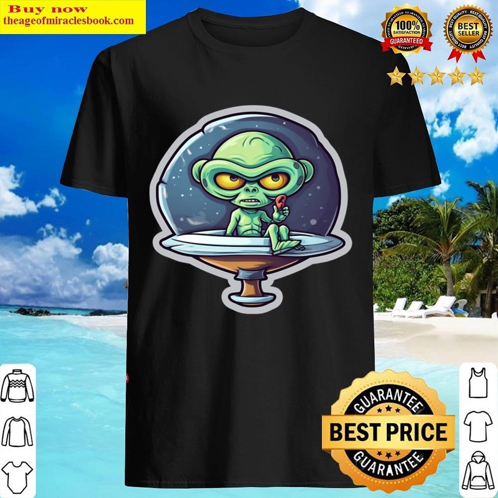 Alien Abducting Ears Sticker Shirt