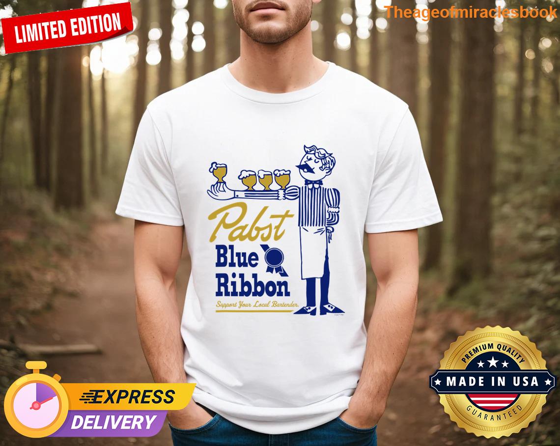 Exquisite Pabst Blue Ribbon Support Your Local Bartender Diamond T-shirt