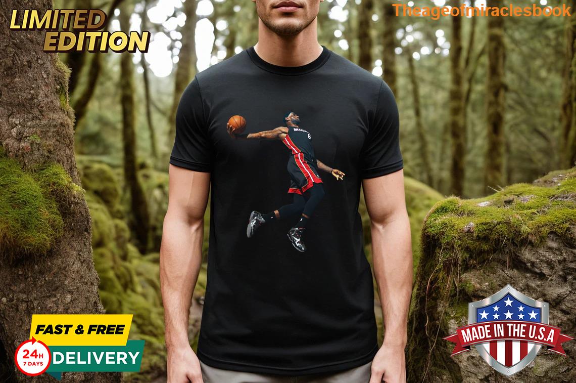 Spunky Lebron James Miami Heat Dunk Fashionable T-shirt
