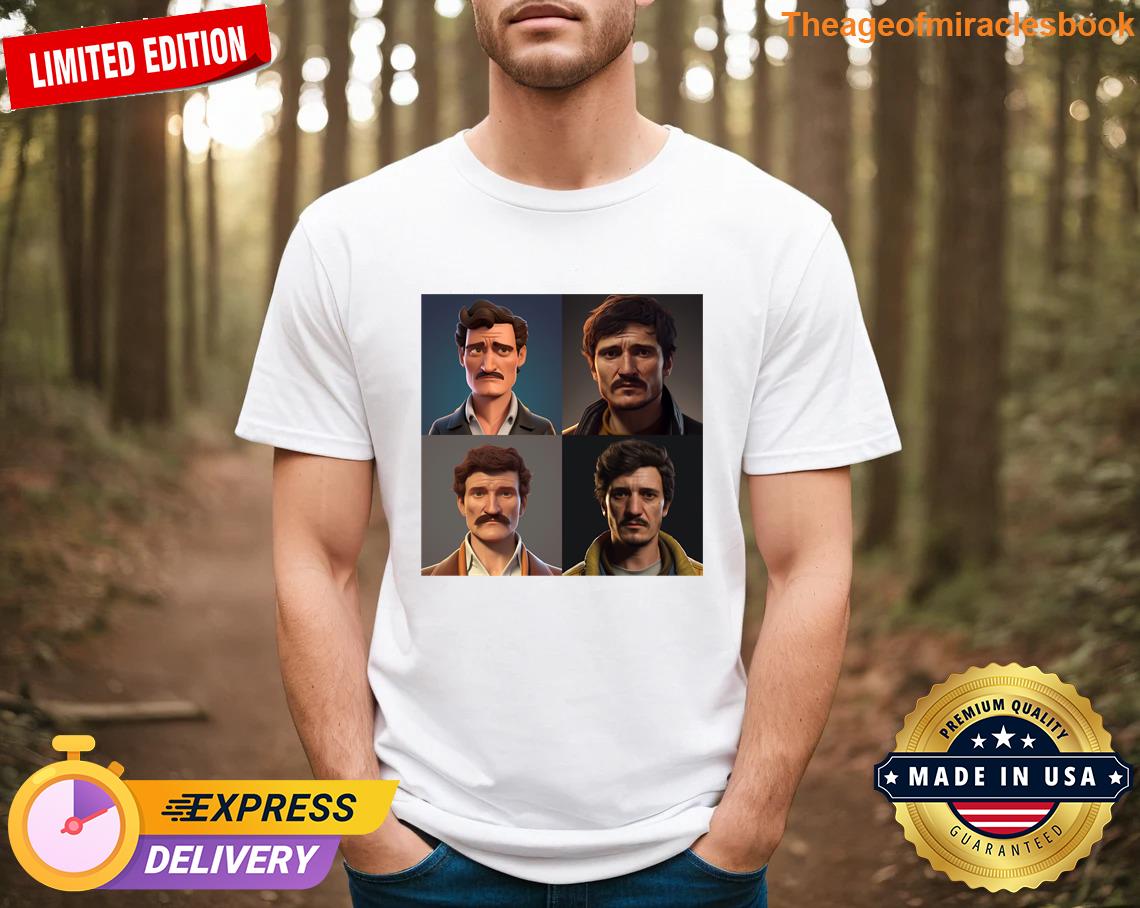 Gorgeous Actor Pedro Pascal 3d Characters Stickers And Mugs For men T-shirt