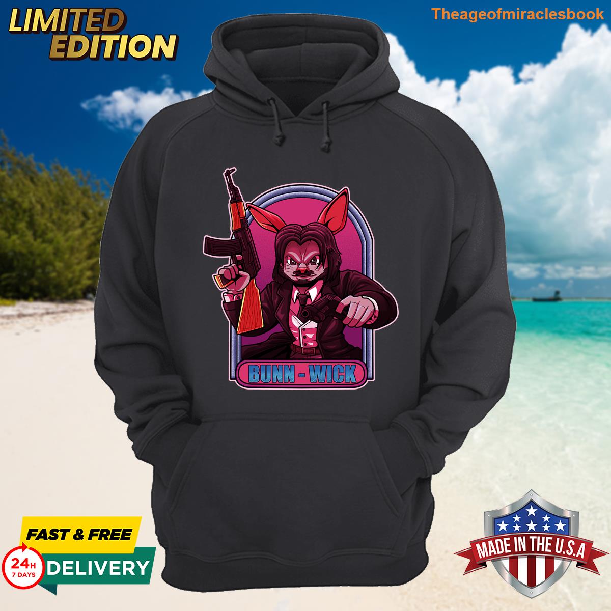 Alternative view of Majestic Bunn Wick Artwork Personalized T-shirt