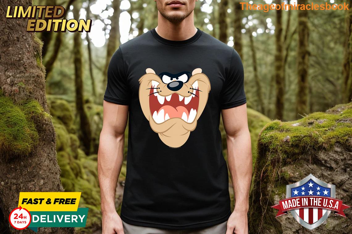 Gorgeous Looney Tunes Taz Face Embroidered T-shirt